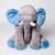 Almofada Elefante Pelúcia 45cm Travesseiro Bebê Antialérgico Cinza Azul