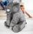 Almofada Elefante Pelúcia 45cm Travesseiro Bebê Antialérgico Cinza-claro