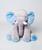Almofada Elefante Pelúcia 45cm Travesseiro Bebê Macio - Barros Baby Cinza com azul