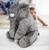 Almofada Elefante Pelúcia 45cm Travesseiro Bebê Macio - Barros Baby Store Cinza