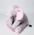 Almofada Elefante Pelúcia 45cm Travesseiro Bebê Macio - Barros Baby Store Cinza com rosa