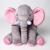 Almofada Elefante Pelúcia 60cm Travesseiro Para Bebê Cinza com rosa