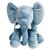 Almofada Elefante Travesseiro Pelúcia Bebê Dormir Cinza C Rosa 60 cm - Lalu Enxovais Azul