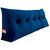 Almofada Para Cabeceira Encosto Apoio Lombar Spot 140cm com Porta Celular Suede - Desk Design Azul escuro
