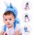 Almofada Travesseiro Mochila Proteção Cabeça Costas Bebê Coelho Azul