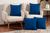Almofadas com enchimento e zíper em tecido 100% poliéster 50 x 50 preço baixo 4 und Azul
