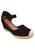 Anabela Salto Alto Boneca Macerata Espadrille Sola Corda Fechado Preto