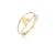 Anel de ouro com letra feminino 10k aro duplo Dourado