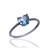Anel Feminino Em Prata 925 Pedra Coração Pandorah Envelhecido Azul