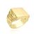 Anel Masculino de Ouro 18k Quadrado Delicado Traçado Banhado Ouro