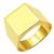 Anel Masculino Liso Quadrado Ouro 18K Nobre 18725 K600 Amarelo