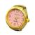 Anel Relógio Feminino Luxo Aço Inoxidável Quartzo Analógico Rosa