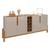 Aparador Buffet Sala Lizz 190cm com Pés de Madeira Maciça Off White/Cedro