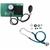 Aparelho Medidor de Pressão Esfigmomanômetro com Braçadeira + Estetoscópio Rappaport Premium verde folha