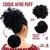 aplique coque de cabelo orgânico cacheado afro puff com pentes e reguladores - Weng Preto cor 01