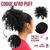 aplique coque de cabelo orgânico cacheado afro puff com pentes e reguladores - Weng Castanho Escuro Cor 02