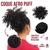 aplique coque de cabelo orgânico cacheado afro puff com pentes e reguladores - Weng Castanho Claro cor 04