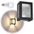 Arandela Externa 5 Vidros Alumínio + LED MF109 Preto/ Branco Frio