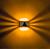 Arandela Luminária Massuia  Horizon  Interna E Externa Preta - Escolha a cor da sua Lente Laranja