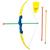 Arco E Flecha Infantil Brinquedo Com Suporte 3 Flechas - Art Brink Amarelo