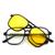 Armação de Óculos + 1 Lente Clip On Solar Noturna UV400 2333 Amarelo