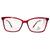 Armação de Óculos de Grau Feminino Adora Manu Vermelho Translúcido Retangular Tamanho 55 Vermelho translúcido