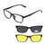 Armação De Óculos Masculino + 2 Clip On Óculos De Sol Troca Lentes 3 Em 1 Proteção UV Polarizado 2291 53, 19, 142