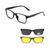 Armação De Óculos Masculino + 2 Clip On Óculos De Sol Troca Lentes 3 Em 1 Proteção UV Polarizado 2303 52, 19, 133