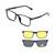 Armação De Óculos Masculino + 2 Clip On Óculos De Sol Troca Lentes 3 Em 1 Proteção UV Polarizado 3515 55, 18, 148