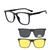 Armação De Óculos Masculino + 2 Clip On Óculos De Sol Troca Lentes 3 Em 1 Proteção UV Polarizado 3517 54, 18, 148