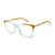Armação De Óculos Para Grau Feminina Gatinha BL7658 - BLUMMAR OCULOS Cristal, Amarelo
