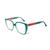 Armação De Óculos Para Grau Feminina Gatinha Bl7689 - BLUMMAR OCULOS Verde, Cristal