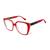 Armação De Óculos Para Grau Feminina Gatinha Bl7689 - BLUMMAR OCULOS Vermelho, Cristal