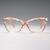 Armação de Óculos para Grau Feminino Retrô Vintage Geek Transparente Gato Gatinho 6605 Rosa claro