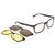 Armação Oculos Clip On Dia E Noite Lente Solar E Amarela 950 Marrom