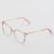 Armação Óculos De Grau Feminina Metal Quadrado Luise- Óculos Sunrise Transparente rose