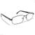 Armação Óculos Para Grau Masculino Metal Ferro Grande Resistente Lentes Sem Grau + UV400 Cinza, Escuro