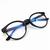 Armação Óculos Redondo Sem Grau Tr90 Lente Blue Ray Descanso Preto com azul