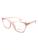 Armação para Óculos de Grau Formato Gatinho de Acetato Luxo Rosa claro