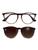 Armação para Óculos Feminina + 1 Lente Clip On de Sol Polarizada e com Proteção UV400 Rosa com marrom