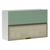 ArmArio Basculante Misto Perola 120 cm 2 Portas AlumAnio e com Vidro Reflecta Bronze Luciane Branco Polar com Verde Jade