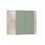 ArmArio de Canto Diagonal Luciane 2 Portas Lis Legno Crema com Verde Jade