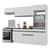Armário de Cozinha Compacta 4 peças com Rodapé MP2176 Made Multimóveis Branco/Preto