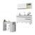 Armário de Cozinha Compacta com Bancada Americana Veneza Multimóveis MP2200 Branco/Preto