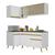 Armário de Cozinha Compacta de Canto Veneza Multimóveis V2056 Branco/Dourado