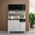 Armário de Cozinha em aço Topazio Smart com 6 portas e 1 gaveta com pintura eletroestática - Telasul BRANCO/PRETO