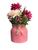 Arranjo Artificial Vaso Cerâmica Redondo Crisantemo Yangzi Rosa