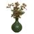 Arranjo De Eucalipto Flor Artificial Vaso Cerâmica Pequeno Verde Escuro