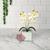 Vaso Transparente com Arranjo Flor de Orquídea Artificial  Orquídea Branca