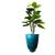 Arvore planta Copo de Leite Flores Realista Folhagem com Vaso Azul